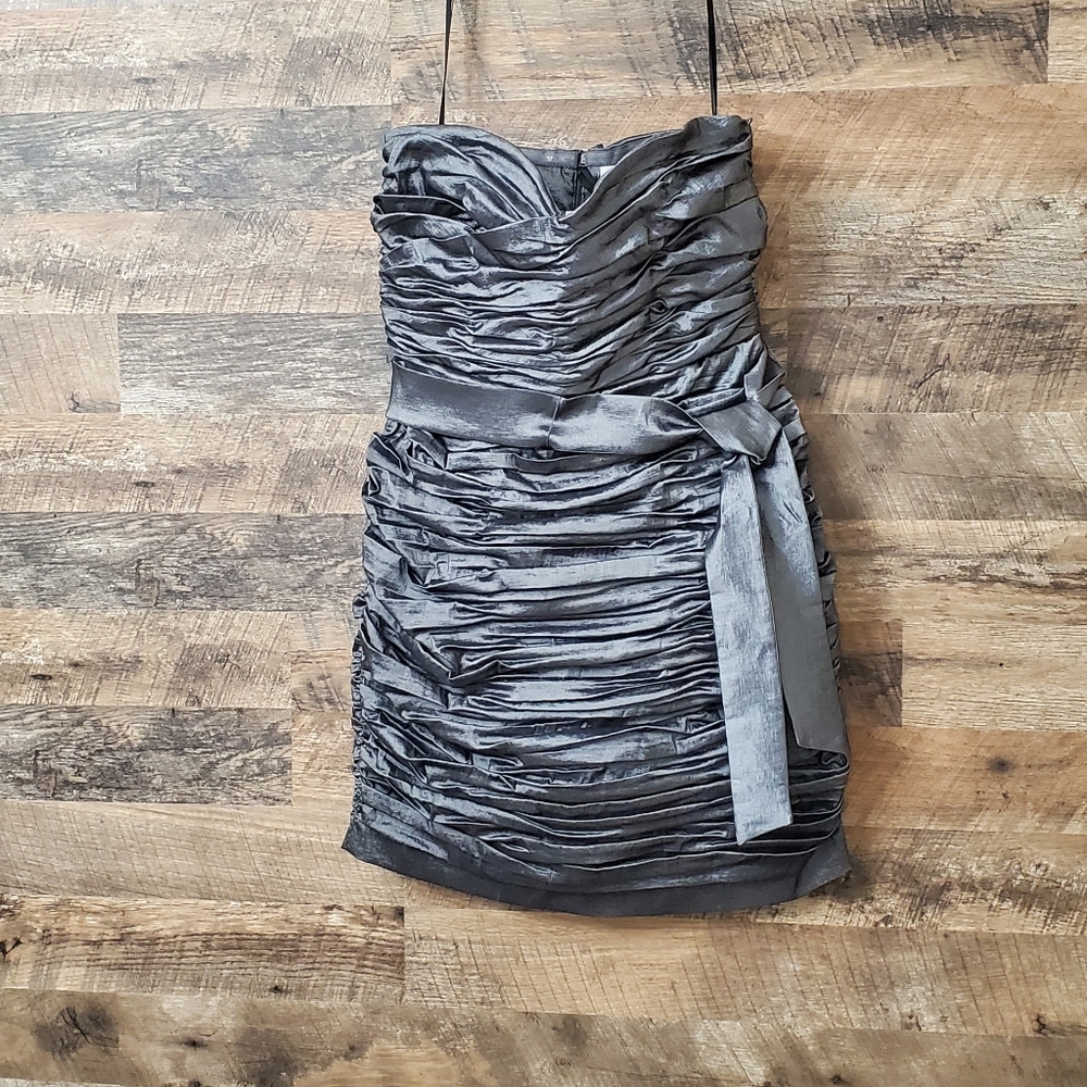 Strapless ruffled dress